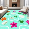 thumbnail image 1 of ODIKA 8'x10' Machine Washable Non-Slip Area Rug, Tropical Beach Haven Seashore Anti Slip Cover High Traffic Rug, Turquoise, 703090, 1 of 7