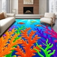 thumbnail image 1 of ODIKA 8'x10' Machine Washable Non-Slip Area Rug, Tropical Fish Coral Reef Marine Life Seascape High Traffic Rug, Blue, 712620, 1 of 7