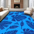 thumbnail image 1 of ODIKA 8'x10' Machine Washable Non-Slip Area Rug, Tropical Monstera Leaf Accent High Traffic Rug with Pad, Blue, 449482, 1 of 8