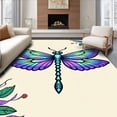 thumbnail image 1 of ODIKA 8'x10' Machine Washable Non-Slip Area Rug, Vibrant Dragonfly Needlecraft DIY Project Tapestry Art Creation High Traffic Rug with Pad, Blue, 620577, 1 of 8