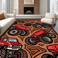 thumbnail image 1 of ODIKA 8'x10' Machine Washable Non-Slip Area Rug, Vibrant Monster Truck Adventure with Dynamic Racing High Traffic Rug, Red, 700546, 1 of 7