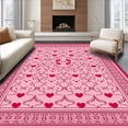 thumbnail image 1 of ODIKA 8'x10' Machine Washable Non-Slip Area Rug, Valentine Tree Skirt Romantic Festive Holiday Decoration High Traffic Rug with Pad, Pink, 741011, 1 of 8