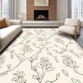 thumbnail image 1 of ODIKA 8'x10' Machine Washable Non-Slip Area Rug, Vintage Floral Trellis with Delicate Botanical Motifs High Traffic Rug with Pad, Ivory, 340487, 1 of 8