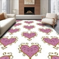 thumbnail image 1 of ODIKA 8'x10' Machine Washable Non-Slip Area Rug, Vintage Love Emblem Featuring Ornate High Traffic Rug, Pink, 741026, 1 of 7