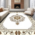 thumbnail image 1 of ODIKA 8'x10' Machine Washable Non-Slip Area Rug, Vintage Medallion Filigree with Distressed Scrollwork Motifs High Traffic Rug with Pad, Beige, 661293, 1 of 8