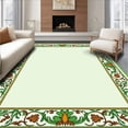 thumbnail image 1 of ODIKA 8'x10' Machine Washable Non-Slip Area Rug, Vintage Paisley Flourish with Ornamental Scroll Borders High Traffic Rug with Pad, Green, 710721, 1 of 8
