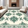 thumbnail image 1 of ODIKA 8'x10' Machine Washable Non-Slip Area Rug, Vintage Snowflake Medallion Holiday Door Classic Winter Design High Traffic Rug, Ivory, 653494, 1 of 7