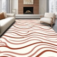thumbnail image 1 of ODIKA 8'x10' Machine Washable Non-Slip Area Rug, Wavy Ripple Surface With Cushioned Comfort Layer High Traffic Rug with Pad, Brown, 357164, 1 of 8