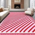 thumbnail image 1 of ODIKA 8'x10' Machine Washable Non-Slip Area Rug, Whimsical Entry with Diagonal High Traffic Rug, Pink, 737964, 1 of 7
