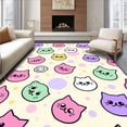 thumbnail image 1 of ODIKA 8'x10' Machine Washable Non-Slip Area Rug, Whimsical Feline Character Cartoon Print with Playful Design High Traffic Rug with Pad, Pink, 724420, 1 of 8