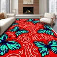 thumbnail image 1 of ODIKA 8'x10' Machine Washable Non-Slip Area Rug, Whimsical Flight Jungle Playmat Development High Traffic Rug, Red, 721180, 1 of 7