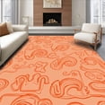 thumbnail image 1 of ODIKA 8'x10' Machine Washable Non-Slip Area Rug, Whimsical Letter Blocks with Pastel Polka Dot Accents and Curvy Fonts High Traffic Rug, Orange, 690479, 1 of 7