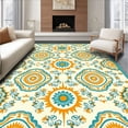 thumbnail image 1 of ODIKA 8'x10' Machine Washable Non-Slip Area Rug, Whimsical Meadow Playful Sunshine Design High Traffic Rug, Beige, 374050, 1 of 7