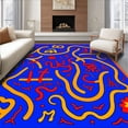 thumbnail image 1 of ODIKA 8'x10' Machine Washable Non-Slip Area Rug, Whimsical Number Maze with Dancing Letters and Fun Shapes High Traffic Rug with Pad, Blue, 698062, 1 of 8