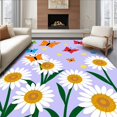 thumbnail image 1 of ODIKA 8'x10' Machine Washable Non-Slip Area Rug, Whimsical Parade on Blooming Daisy Pathways High Traffic Rug with Pad, Purple, 727857, 1 of 8