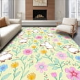thumbnail image 1 of ODIKA 8'x10' Machine Washable Non-Slip Area Rug, Whimsical Pastoral Charm Featuring Playful Sheep and Floral Motifs High Traffic Rug with Pad, Ivory, 744130, 1 of 8