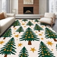 thumbnail image 1 of ODIKA 8'x10' Machine Washable Non-Slip Area Rug, Whimsical Pine Grove Scene Featuring Holly Berry Clusters and Details High Traffic Rug with Pad, Green, 653499, 1 of 8