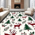 thumbnail image 1 of ODIKA 8'x10' Machine Washable Non-Slip Area Rug, Whimsical Reindeer Forest Path with Woodland Holiday Theme High Traffic Rug, Ivory, 736000, 1 of 7