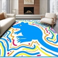 thumbnail image 1 of ODIKA 8'x10' Machine Washable Non-Slip Area Rug, Whimsical Rodent Featuring Playful Dots and Swirls High Traffic Rug, Blue, 723364, 1 of 7