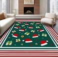thumbnail image 1 of ODIKA 8'x10' Machine Washable Non-Slip Area Rug, Whimsical Santa Workshop Festive Enchanted Wonderland High Traffic Rug, Green, 623327, 1 of 7