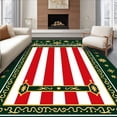 thumbnail image 1 of ODIKA 8'x10' Machine Washable Non-Slip Area Rug, Whimsical Snowy Doorway with Cane Border and Icing Trim High Traffic Rug, Green, 747143, 1 of 7