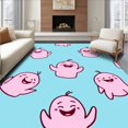 thumbnail image 1 of ODIKA 8'x10' Machine Washable Non-Slip Area Rug, Whimsical Specter Cartoon Bathroom Absorbent High Traffic Rug, Blue, 725631, 1 of 7