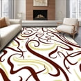 thumbnail image 1 of ODIKA 8'x10' Machine Washable Non-Slip Area Rug, Whimsical Swirls Abstract Fluid Art Design High Traffic Rug with Pad, Brown, 353658, 1 of 8