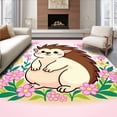 thumbnail image 1 of ODIKA 8'x10' Machine Washable Non-Slip Area Rug, Whimsical Woodland Creature Latch Hook Kit with Adorable Spiky Friend High Traffic Rug with Pad, Pink, 727549, 1 of 8