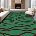 thumbnail image 1 of ODIKA 8'x10' Machine Washable Non-Slip Area Rug, Wild Wilderness Luxury Faux Fur Contemporary Touch Elegant High Traffic Rug, Green, 683667, 1 of 7