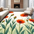thumbnail image 1 of ODIKA 8'x10' Machine Washable Non-Slip Area Rug, Wildflower Meadow Impressionist Canvas Romantic Sophisticated High Traffic Rug, Orange, 527975, 1 of 7