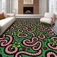 thumbnail image 1 of ODIKA 8'x10' Machine Washable Non-Slip Area Rug, Winter Confectionery Delight with Peppermint Swirl and Cane Motif High Traffic Rug with Pad, Green, 648833, 1 of 8