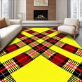 thumbnail image 1 of ODIKA 8'x10' Machine Washable Non-Slip Area Rug, Winter Highland Checkered with Seasonal Plaid High Traffic Rug with Pad, Yellow, 615206, 1 of 8