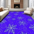 thumbnail image 1 of ODIKA 8'x10' Machine Washable Non-Slip Area Rug, Winter Whirl Latch Hook Design Featuring Stylized Snowflakes and Spirals High Traffic Rug with Pad, Purple, 626625, 1 of 8