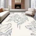 thumbnail image 1 of ODIKA 8'x10' Machine Washable Non-Slip Area Rug, Winter Whisper Mosaic with Abstract Feathered Motifs and Luxe Detailing High Traffic Rug with Pad, Beige, 504269, 1 of 8