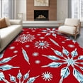 thumbnail image 1 of ODIKA 8'x10' Machine Washable Non-Slip Area Rug, Winter Wonderland Crystal Formation Tread Protectors High Traffic Rug, Red, 652079, 1 of 7