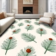 thumbnail image 1 of ODIKA 8'x10' Machine Washable Non-Slip Area Rug, Winter Wonderland Pine Branch Motif Vintage Style High Traffic Rug, White, 738569, 1 of 7