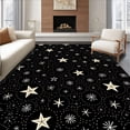 thumbnail image 1 of ODIKA 8'x10' Machine Washable Non-Slip Area Rug, Yuletide Constellation with Sparkling Celestial High Traffic Rug, Black, 606291, 1 of 7
