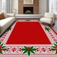 thumbnail image 1 of ODIKA 8'x10' Machine Washable Non-Slip Area Rug, Yuletide Elegant Lattice Entrance Pathway High Traffic Rug, Red, 609157, 1 of 7