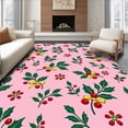 thumbnail image 1 of ODIKA 8'x10' Machine Washable Non-Slip Area Rug, Yuletide Holly Berry Wreath Cross Stitch Kit for Seasonal High Traffic Rug, Pink, 650765, 1 of 7