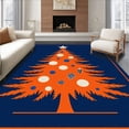 thumbnail image 1 of ODIKA 8'x10' Machine Washable Non-Slip Area Rug, Yuletide Pine Semicircular Welcome Hearth High Traffic Rug with Pad, Blue, 605538, 1 of 8