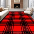 thumbnail image 1 of ODIKA 8'x10' Machine Washable Non-Slip Area Rug, Yuletide Tartan Entrance Greeting Seasonal High Traffic Rug, Red, 504050, 1 of 7