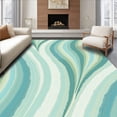 thumbnail image 1 of ODIKA 8'x10' Machine Washable Non-Slip Area Rug, Zen Flow Artistic Ripple with Serene Brushstroke Detailing High Traffic Rug, Blue, 487355, 1 of 7