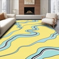 thumbnail image 1 of ODIKA 8'x10' Machine Washable Non-Slip Area Rug, Zen Garden Ripple Tranquil Flowing Stream Symphony High Traffic Rug with Pad, Yellow, 660726, 1 of 8
