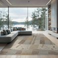 thumbnail image 1 of ODIKA 9'x12' Beige Geometric Patchwork Architectural Washable Area Rug Intricate With Modern Abstract Design Low Pile, Flatwoven, for Great Room, Indoor Concept, Large Living, 1 of 7