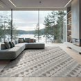 thumbnail image 1 of ODIKA 9'x12' Beige Gray Geometric Diamond Lattice Washable Area Rug Contemporary Abstract Triangle Mosaic Pattern for Great Room, Indoor Concept, Large Living Low Pile, Flatwoven, 1 of 7
