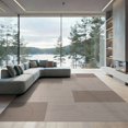 thumbnail image 1 of ODIKA 9'x12' Beige Taupe Modern Granite Geometric Washable Area Rug Contemporary Minimalist Block Pattern Non-Slip, Chair-Friendly for Dining Room, Basement, Large Office, 1 of 7