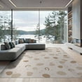 thumbnail image 1 of ODIKA 9'x12' Beige Warm Abstract Spotted Washable Area Rug Playful Scattered Dots Minimalist Modern Geometric Low Pile, Flatwoven, for Great Room, Indoor Concept, Large Living, 1 of 7