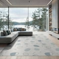 thumbnail image 1 of ODIKA 9'x12' Blue Cream Ocean Abstract Washable Area Rug Modern Geometric Design with Subtle Elegance for Great Room, Indoor Concept, Large Living Low Pile, Flatwoven, 1 of 7