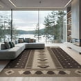 thumbnail image 1 of ODIKA 9'x12' Brown Beige Geometric Modern Border Washable Area Rug Contemporary Pattern with Shapes Non-Shedding, Easy Care for Master Suite, California King, Under Bed, 1 of 7