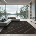 thumbnail image 1 of ODIKA 9'x12' Brown Green Modern Bohemian Stripes Washable Area Rug Contemporary Geometric Line Design Low Pile, Flatwoven, for Great Room, Indoor Concept, Large Living, 1 of 7